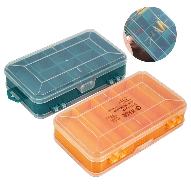 13 Grids Portable Screws Storage Box Double-Side Transparent Multifunctional Tool Case Hardware Accessories Plastic Boxes