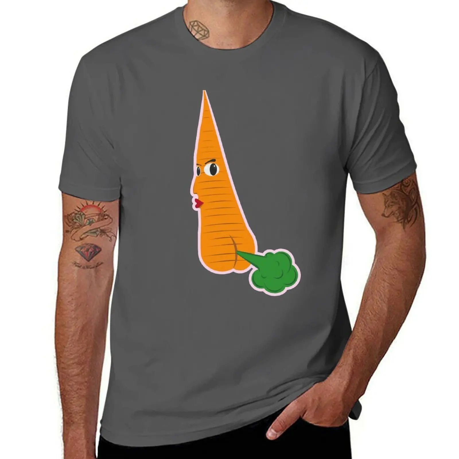 

Farting Carrot T-Shirt t shirts for man graphic tees t shirt for man 100 percent cotton T-Shirt