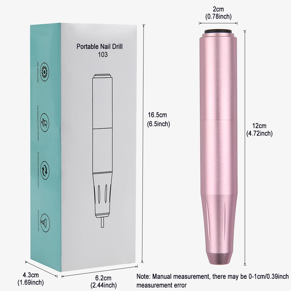 12000 RPM Draagbare Elektrische Nagelboormachine Slijpen Apparatuur Molen Polijsten Pen Tool Voor Manicure Pedicure Thuis Salon Gebruik