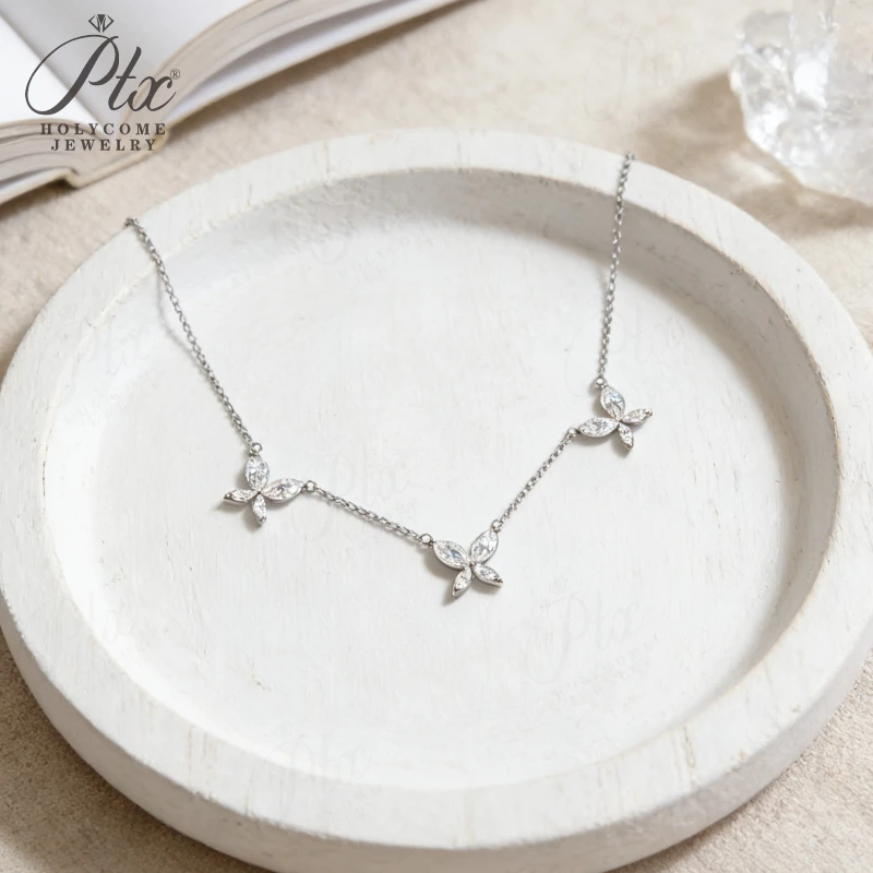 

2.4CT Butterfly Necklaces Marquise Shape Moissanite D Color VVS1 Clarity 925 Sterling Silver Birthday Anniversary Gift Romantic
