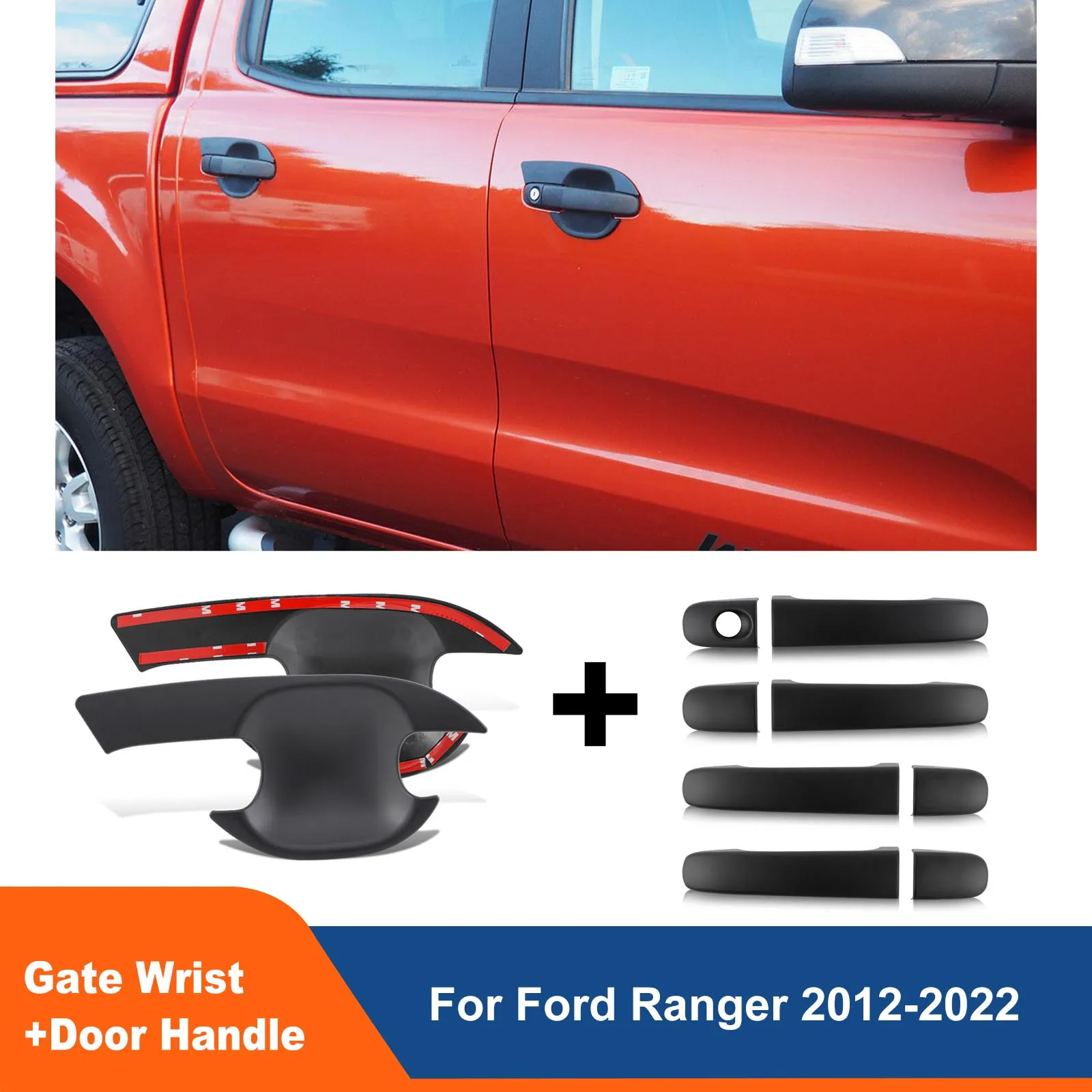 

1 SET Door Handle Cover Protector Bowl Inserts Cover For Ford Ranger T6 T7 T8 2012-2022 Wildtrak Xlt Xls Xl