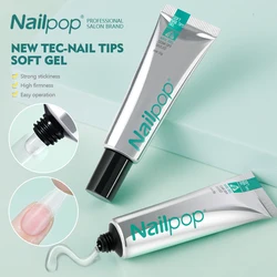 Nailpop Pro Soft Nail Tips Gel Glue 20g Adhesive Fake Nails Long Lasting Soak Off UV Gel Nail Polish Manicure Products for Nails
