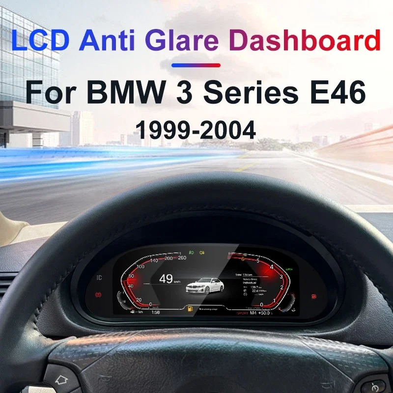 Instrument For BMW 3 M3 E46 1999-2004 Car Digital Cluster Dashboard Panel Virtual Cockpit Speed Meter Display Screen Head Unit