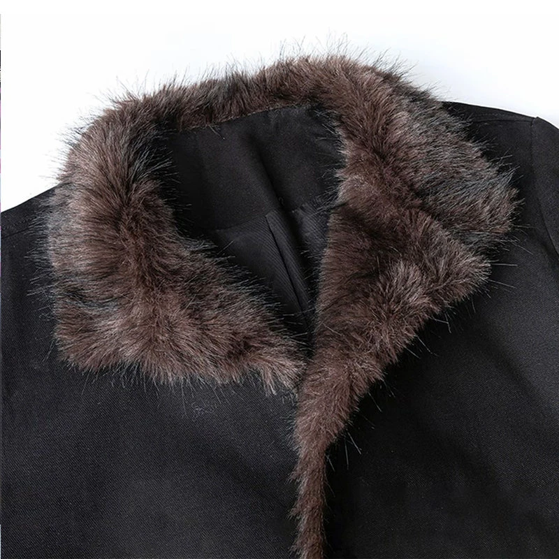 LUZHEN 2025 hiver nouveau haute qualité fausse fourrure Patchwork cou rembourré manteau hommes beau couleur unie élégant Parka vêtements JY5411