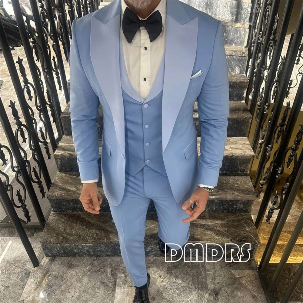 XXS-7XL Plus Size 3 Piece Suit Set for Men, Fashion Shawl Collar Single Breasted Suit Jacket Vest Pants Set Wedding Party Tuxedo