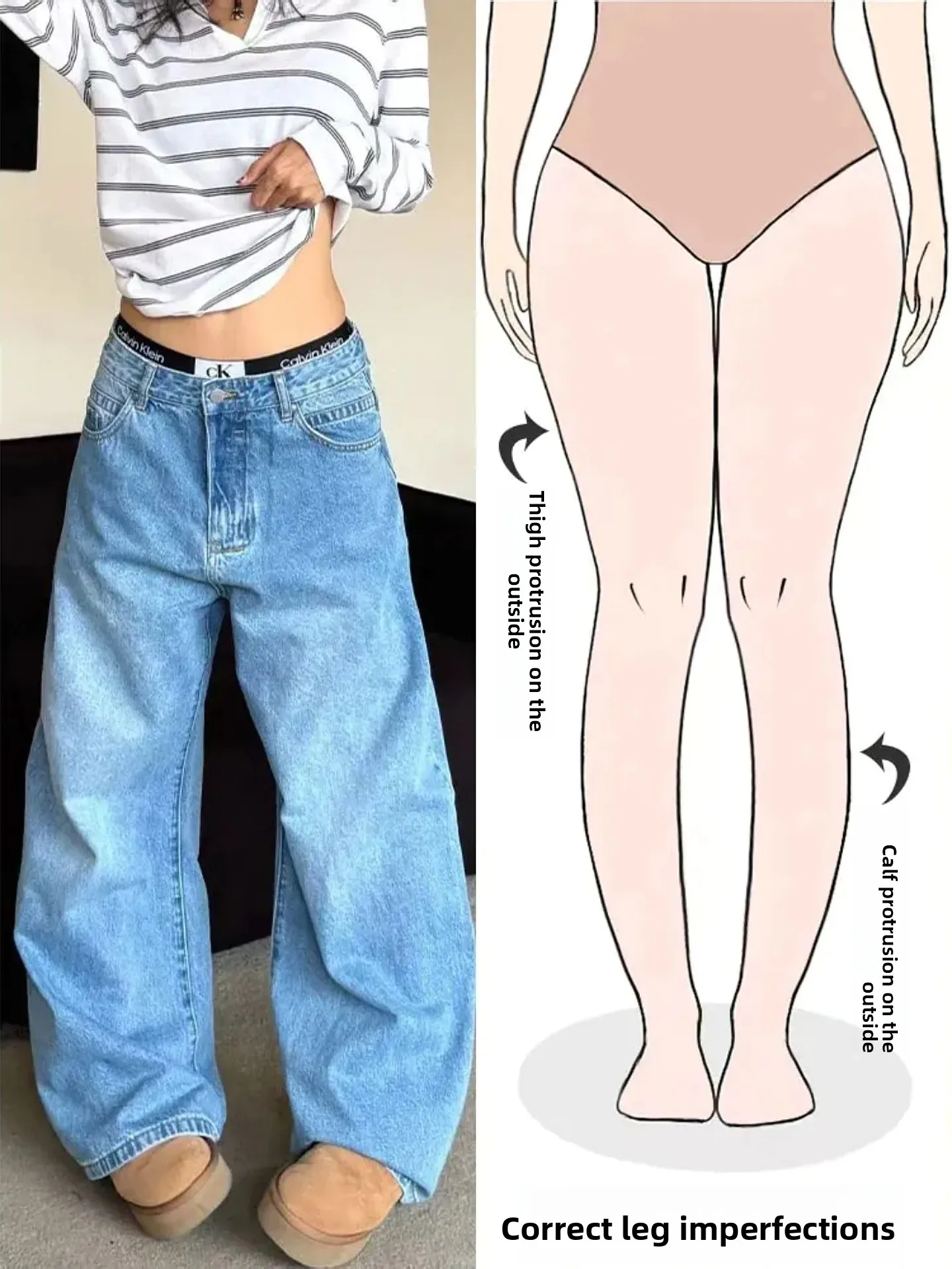 

Джинсы женские широкие из денима с эффектом потертости, с высокой талией, свободного кроя, осенняя новинка, повседневные прямые брюки для фигуры типа «груша»