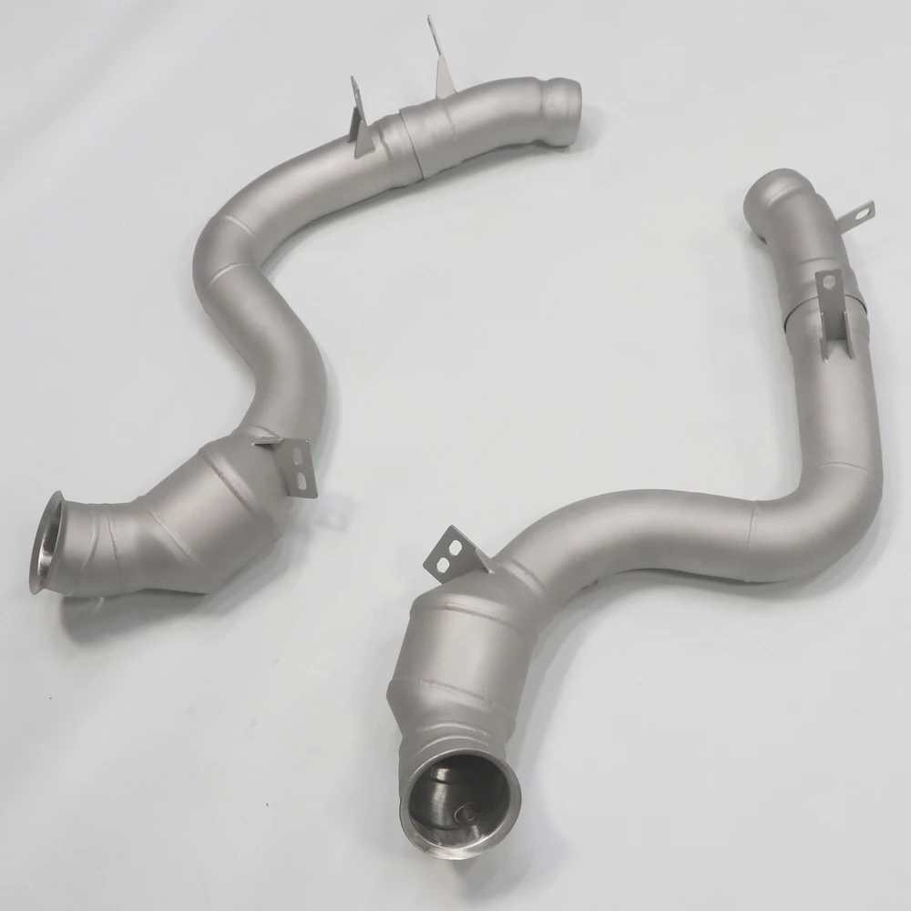 For Benz S63  2017+ Three Way Catalytic Converter Exhaust Downpipe W222 M177 C218 4.0T 304 Stainless Steel Exhaust Downpipe