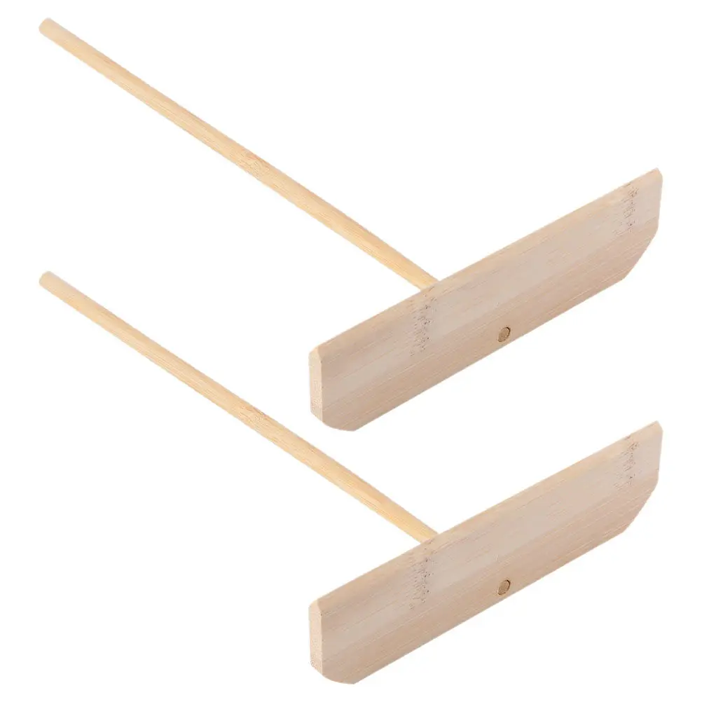 2Pcs Bamboo Pancake Spreader T-Shaped Crepe Batter Spreader Tool for Even Spreading Effortless Flipping Home Kitchen Breakfast