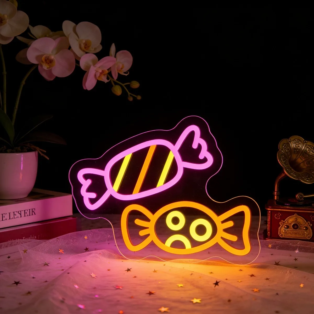 

Милый неоновый светильник в виде конфеты, USB, с регулировкой яркости, светодиодная неоновая вывеска для кондитерской, детской спальни, декора стен на день рождения, подарки для детей