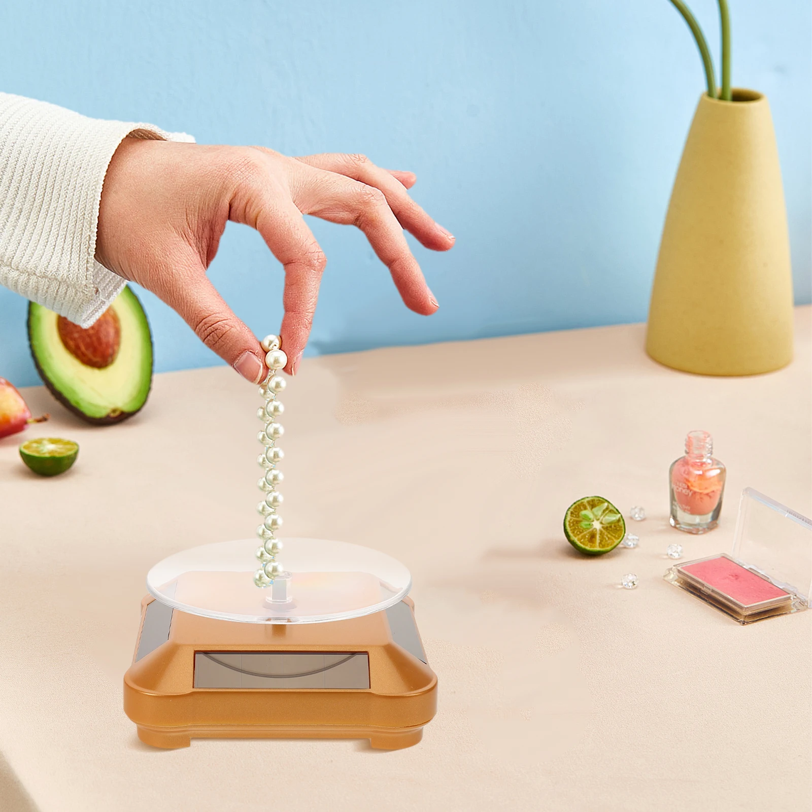 Solar Display Stand Automatic Rotating Product Electric Turntable Motorized Stand. Shelf Rotate