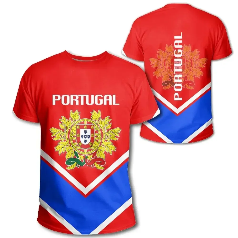 New Portugal Flag T-shirt For Men's Women's Tops Summer T-shirt Street Harajuku Oversized T-shirt Sports Casual Short-Sleeved