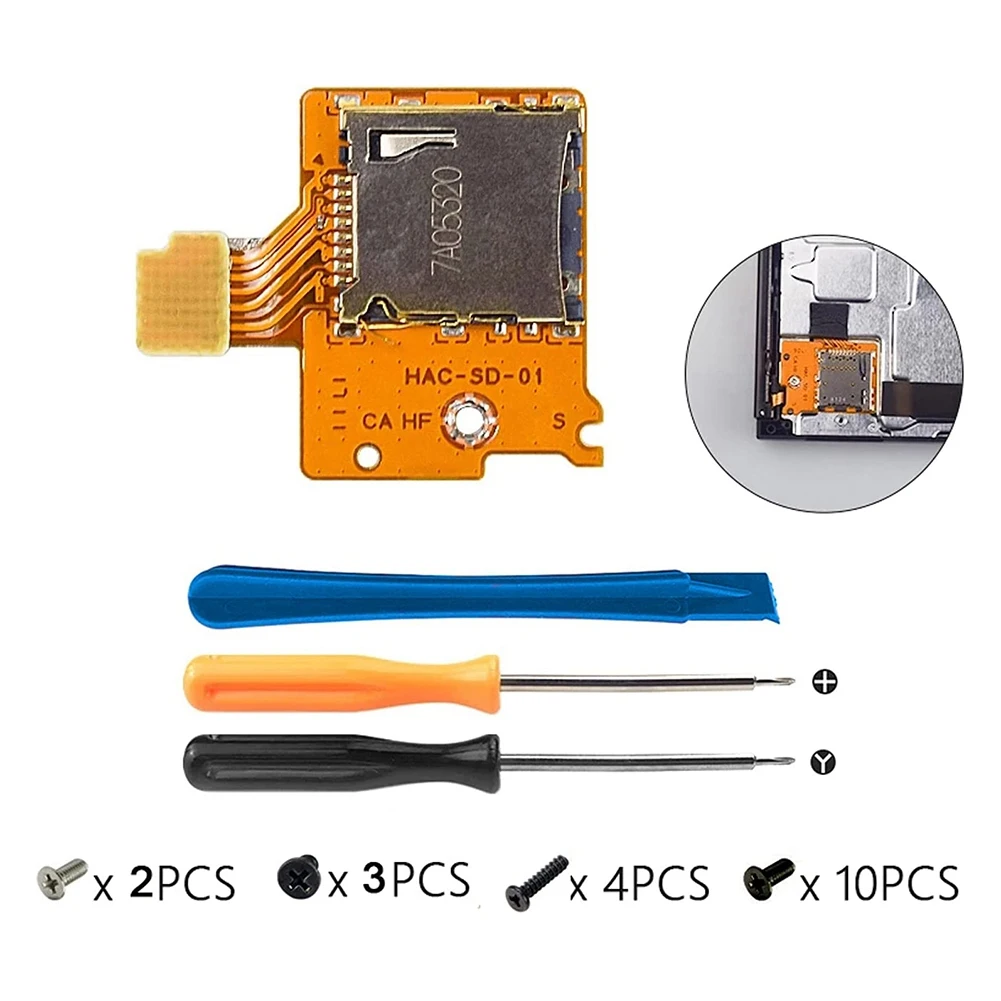 Kit de reparación de placa de ranura para tarjeta micro-sd, piezas de repuesto para Nintendo Switch, Ns, Tf, Sd