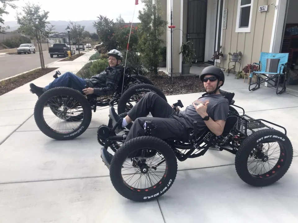 TrikExplor F420E Off-Road Electric Recumbent Quad 48V 500W Bafang Mid-motor Fat Tire 4 Wheel Recumbent Cycle for Snow and Sand