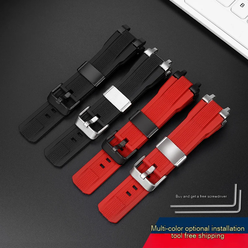 For Casio G-SHOCK MTG-B1000 G1000 MTGB1000 Rubber Watch Strap Fashion Durable Silicone Watchband Concave Port Men Metal Bracelet