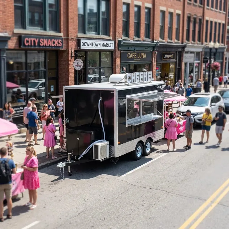 Wholesale Modern‑Design Multifunctional Street Food Truck, Snack Hot Dog Ice Cream Mobile Food Trailer