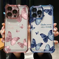 Case For OPPO F29 A17 A16 A15 A54 A31 A9 2020 A5S A3S A55 A57 A72 A97 A36 A76 A96 A53 A9 F11 A3X Butterfly Plating Clear Cover
