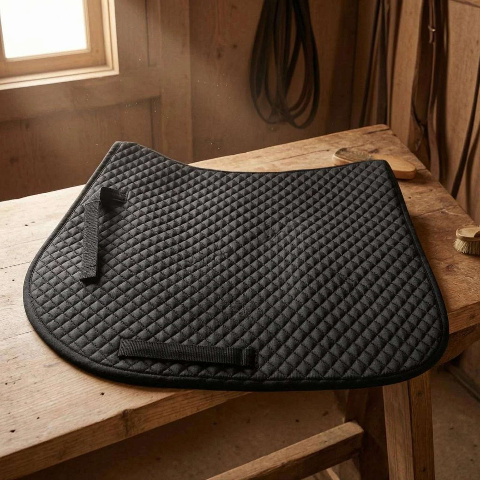 ツイルサドルパッド-幾何学模様キルティングサドルパッド-乗馬用品-耐摩耗性-長持ち