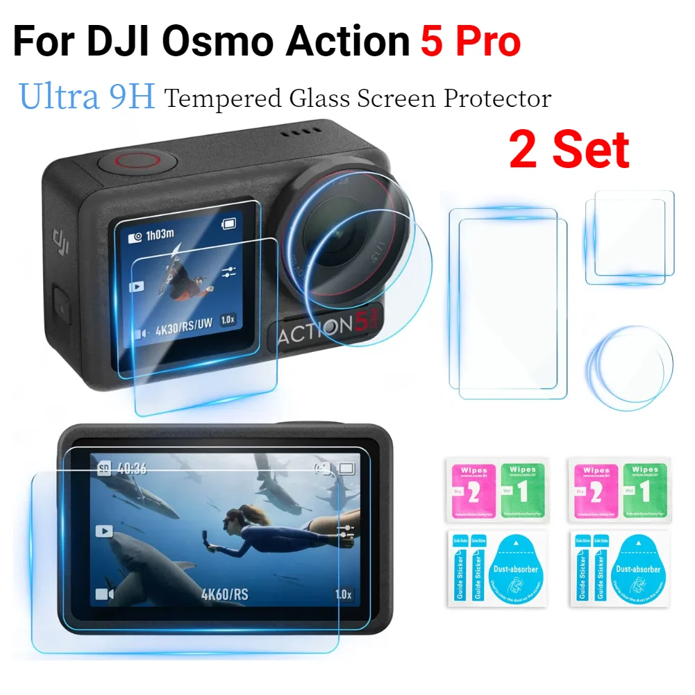 For DJI Osmo Action 5 Pro 6 Screen Protector Tempered Glass Film Ultra 9H Lens Protector Screen Protector for DJI Osmo Action 5P