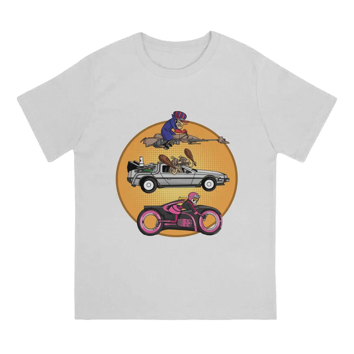 Wacky Races Retro Cartoon Race T Shirt Harajuku Graphic Men's Polyester Tshirt O-Neck