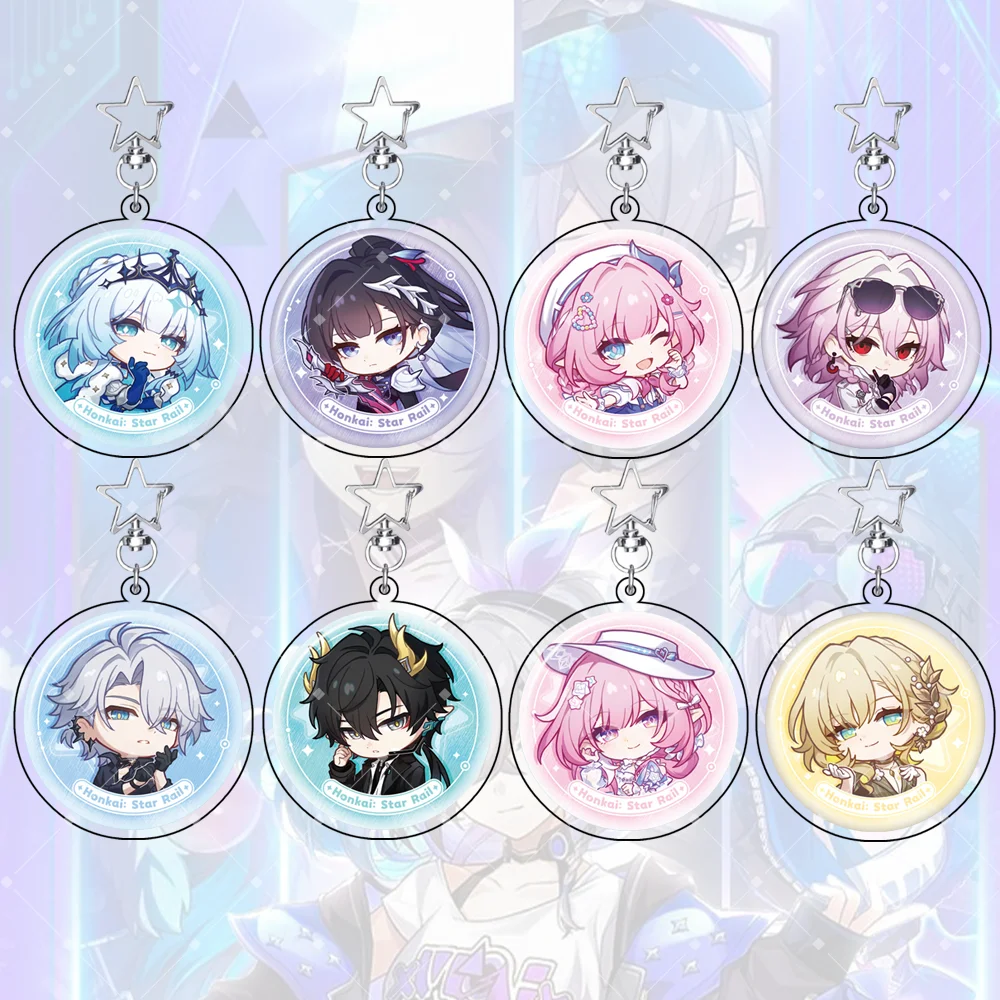 New periphery Honkai Star Rail 6CM Tribbie Aglaea Castorice Acrylic Stand Cute keychain Figure bag charm kawaii bag body kit