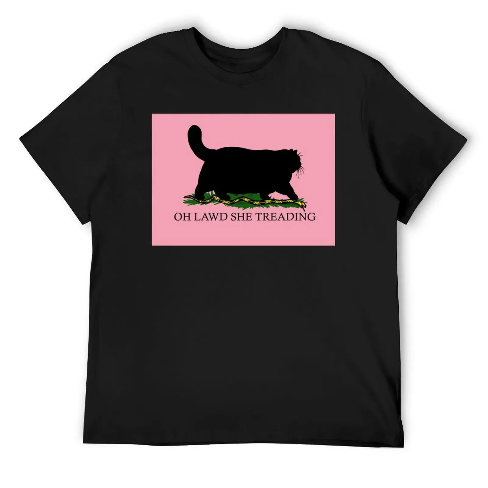 

Oh Lawd She Treading Pink Version T-Shirt animal prinfor boys oversized graphic tee cute clothes Men's t-shirt