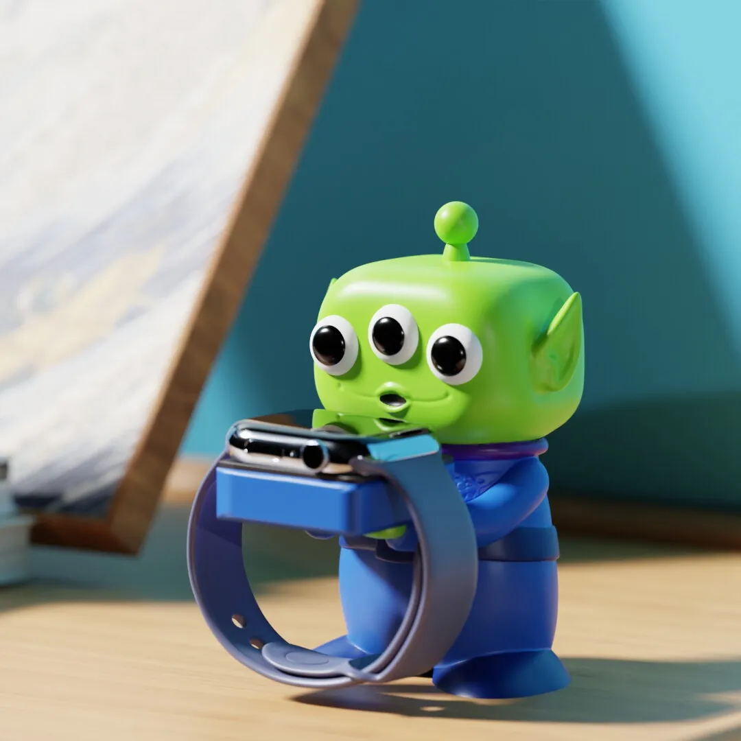 

Cute Toy Story 3 Eyed Alien Watch Stand Charging Dock for Apple Watch, Cartoon Desktop Decor Table Setup Collectible Gift