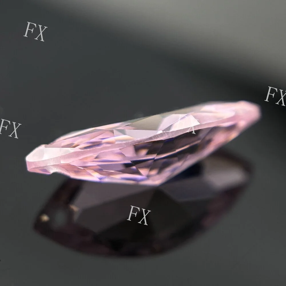 Cubic Zirconia Stone Single Hole Heart Shape Pink Brilliant Cut Loose CZ Stones Synthetic Gems Beads 4x8~8x16mm AAAAA