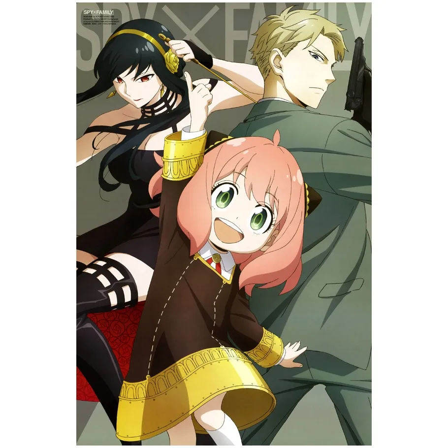 ملصق قماشي بدون إطار من Spy x Family، ملصق فني عالي الدقة لغرفة النوم وغرفة المعيشة وديكور غرفة الألعاب