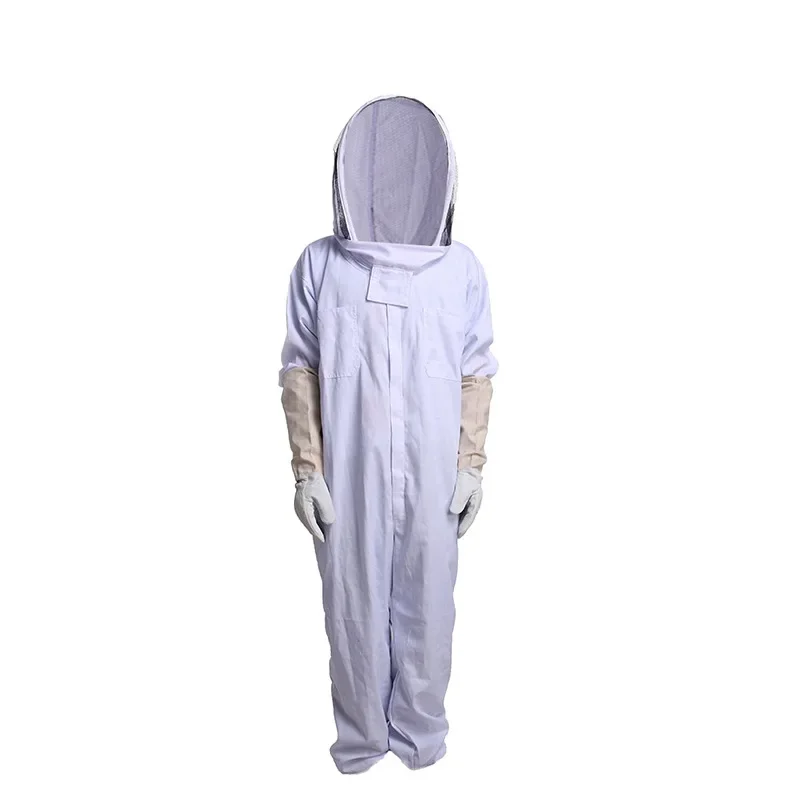 

Hot-selling Beekeeping Tools Thickened White Space Suit Conjoined Bee Apparel and Sheepskin Glove