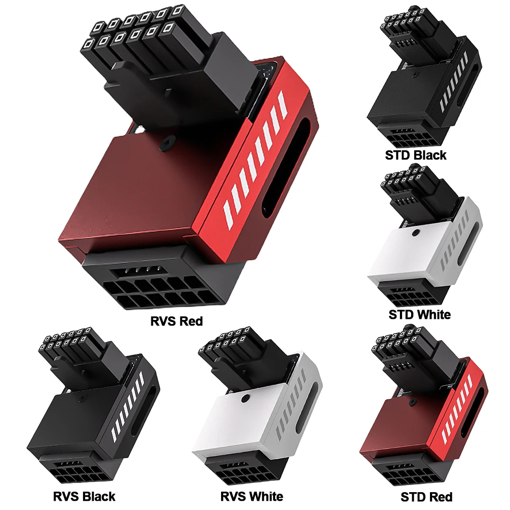 600 واط 12 + 4pin GPU موصل الطاقة 90 درجة الزاوية اليمنى 16pin 12VHPWR PCI-e 5.0 16pin محول الطاقة ل RTX 3090Ti 4070Ti 4080