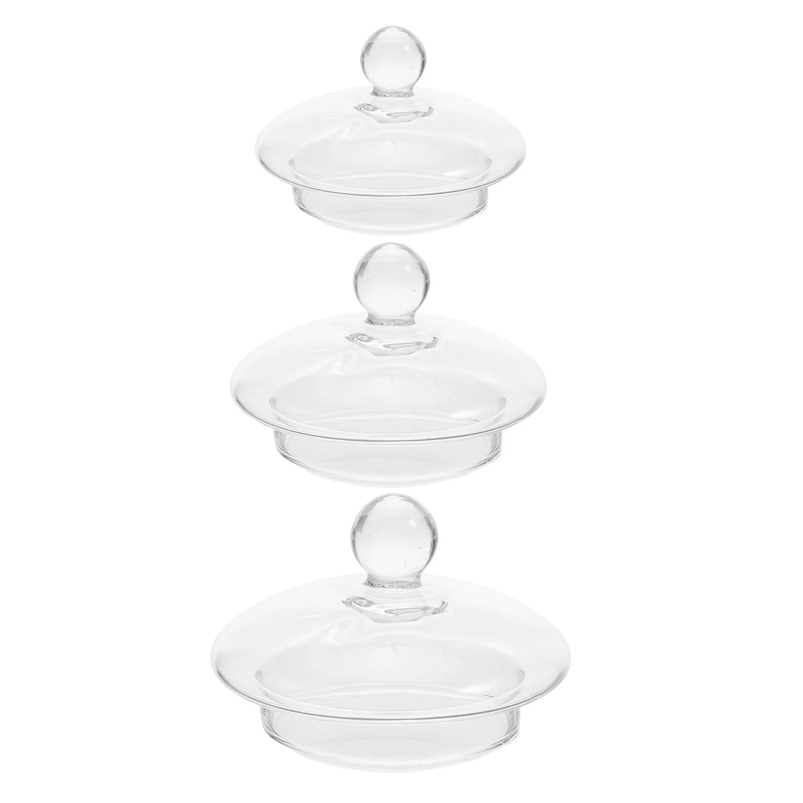 

3Pcs Tea Pot Lid Universal Glass Replacement Transparent Teaware Cover Flower Herbal Teapot Lid Parts Teapot Spare Parts