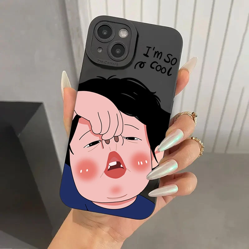 Cartoon Funny Boy Girl Couple Phone Case For iPhone 16 14 Pro 15 Plus 13 Pro Max 12 11 X XS XR 7 8 Plus SE Soft Silicone Cover