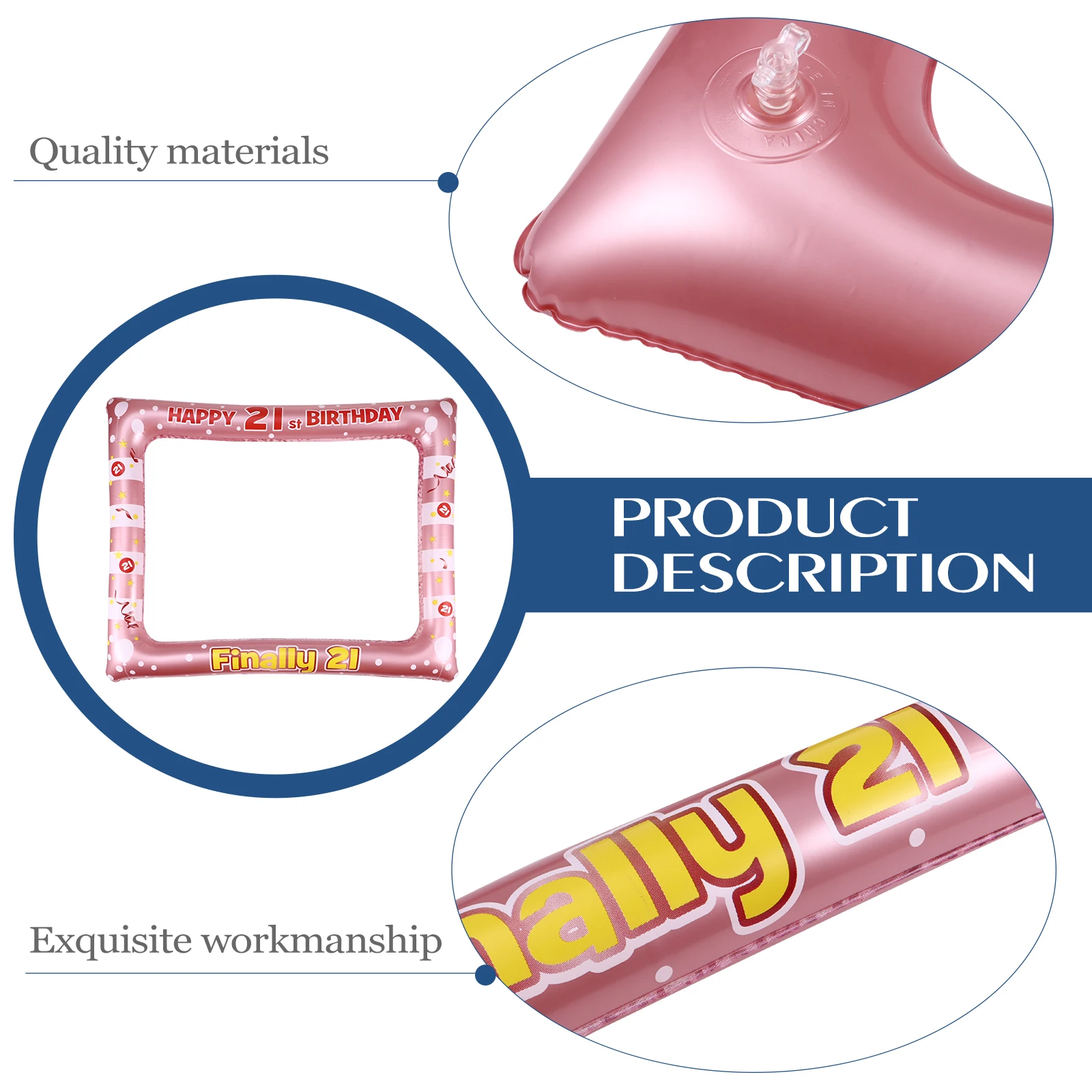 

Inflatable Photo Booth Frame PVC Plastic Lightweight Birthday Party Decoration Photo Props Special Moments Recording