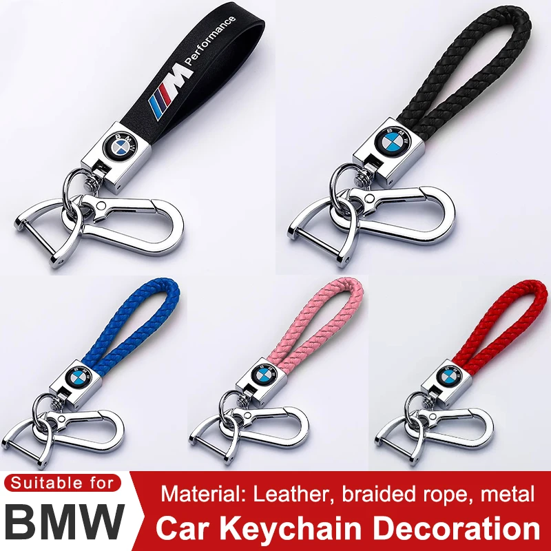 For BMW 1 2 3 4 5 6 7 Series X1 X3 X4 X5 X6 X7 87 F20 E36 E46 E90 E39 F10 F16 Car Leather Keychain Decorative Key Ring