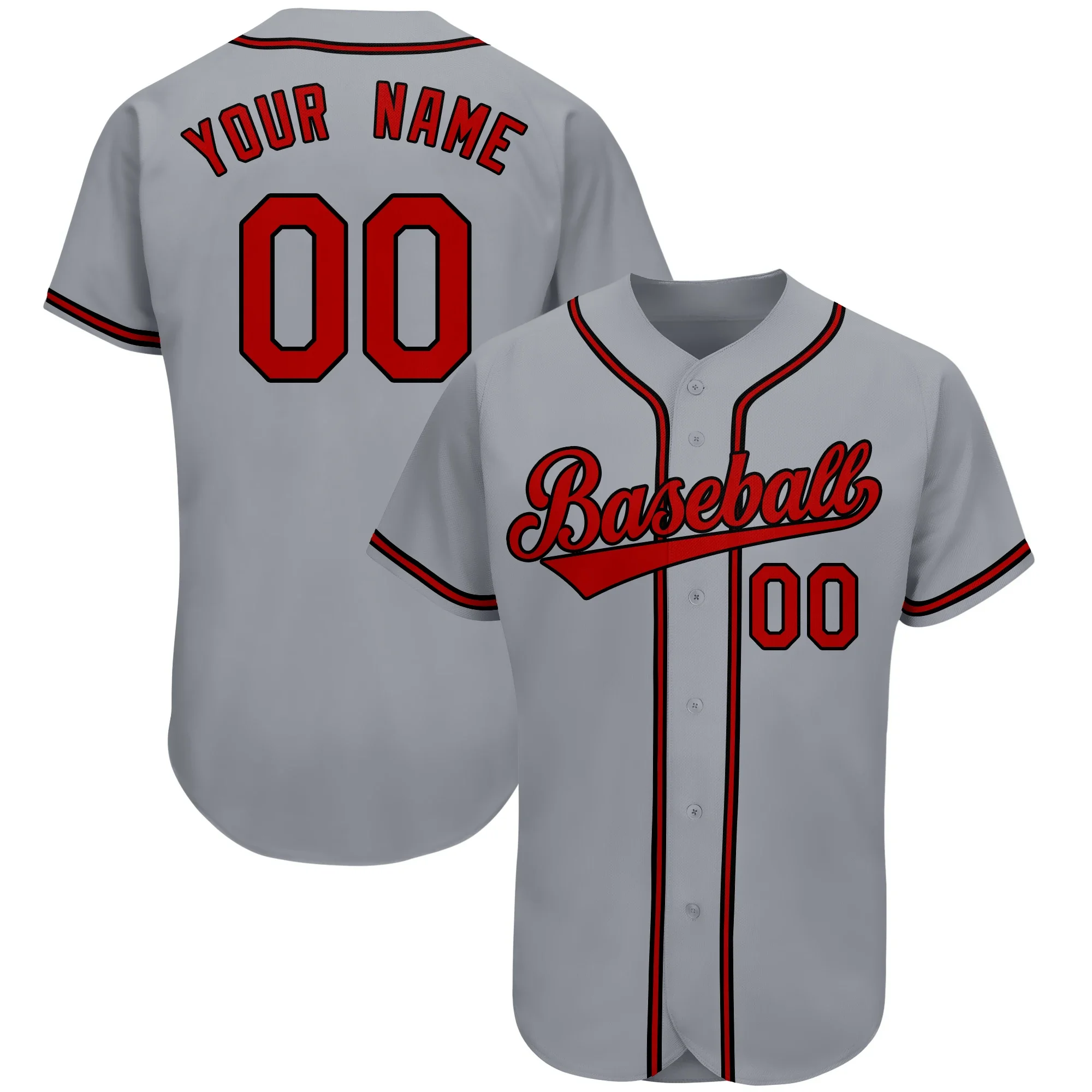 Baseball Jerseys Men's 90s Street Style Printed Name and Number Sports Fan Soft T-shirt Party Wear S-7XL Large Size Gray image 5