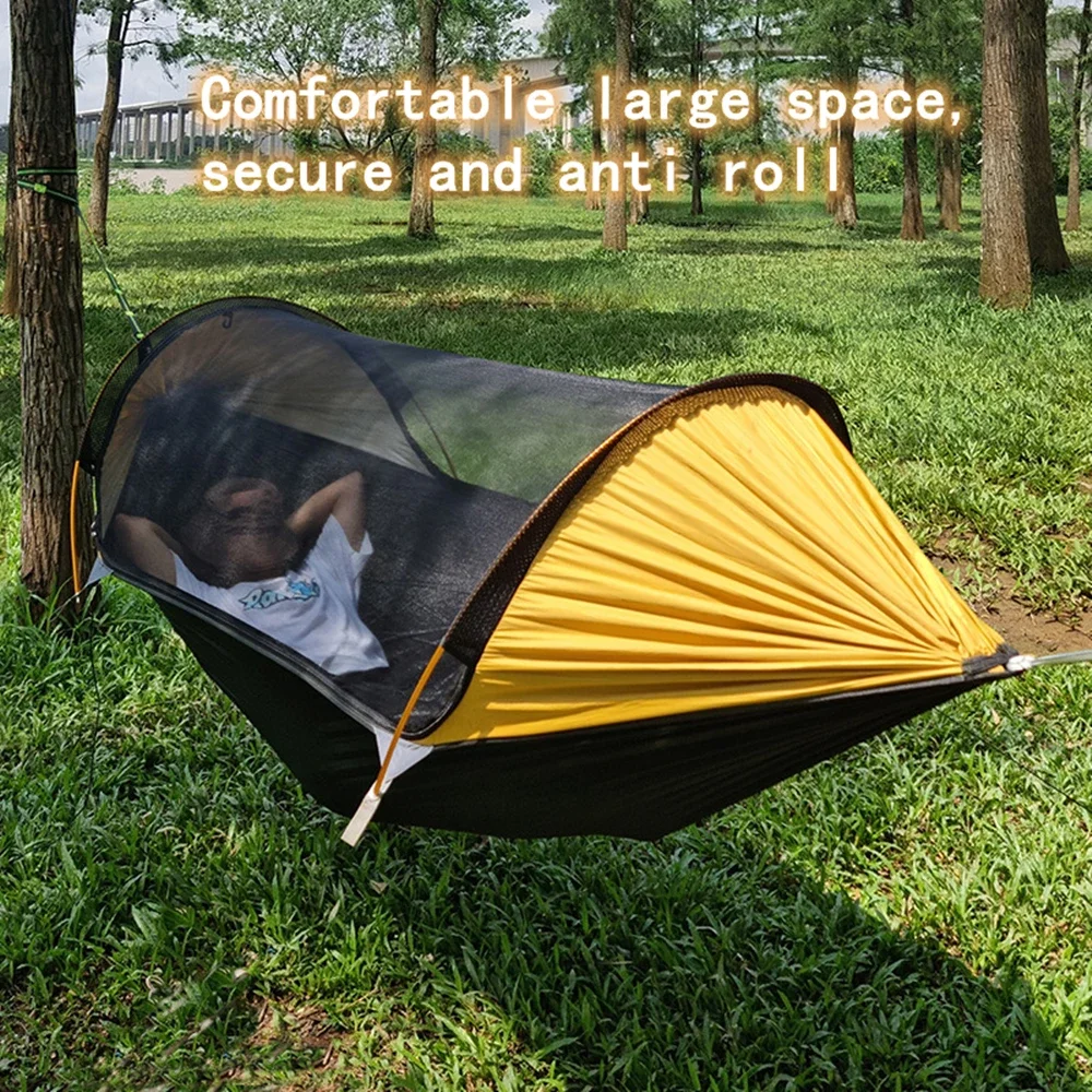 Portable Outdoor Garden Double Mosquito Net Hammocks Anti-Rollover For Travel Camping Sleeping Hanging Hammock Swing Nature Hike