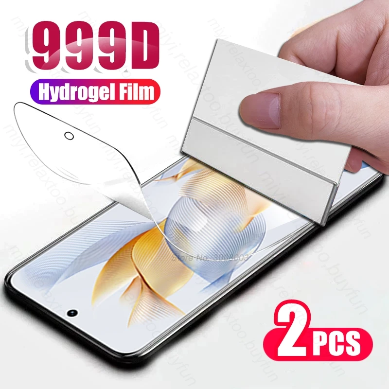 Film hydrogel souple incurvé 999D 2 pièces pour Honor 90 5G protecteurs d'écran pas de verre Honor90 Honer 90 5G 2023 REA-NX9,REA-AN00 6.7"