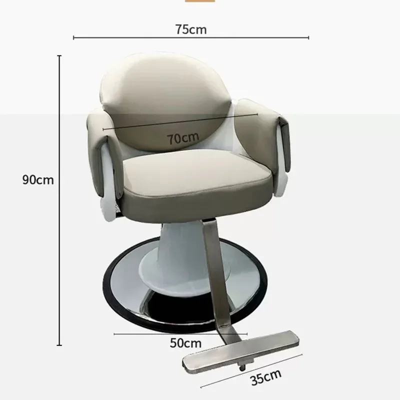 Salon Beauty Minimalist Barber Chair Trendy Soft Cheap Personalized Chair Armrest Leg Rest Advanced Aesthetic Cadeira Furniture