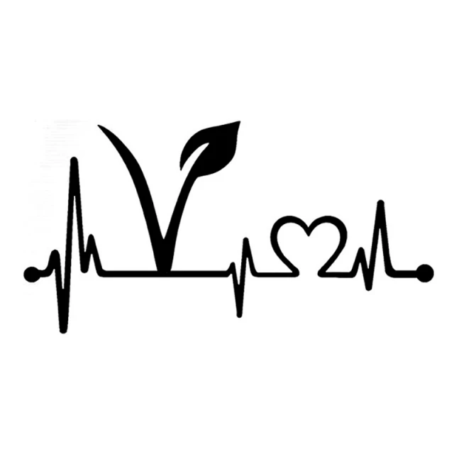 

19x10cm Vegan Vegetarian Heartbeat Lifeline Vinyl Car Sticker car products interior parts car accessories For car motorcycle