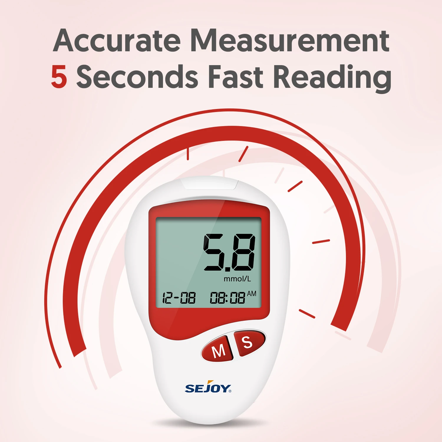 SEJOY 100 Stück Blutzuckerteststreifen für BG201/202/203, Blutzuckermessgerät Diabetes-Testkit mit 25 Stück Teststreifen/Lanzetten – Detail 8