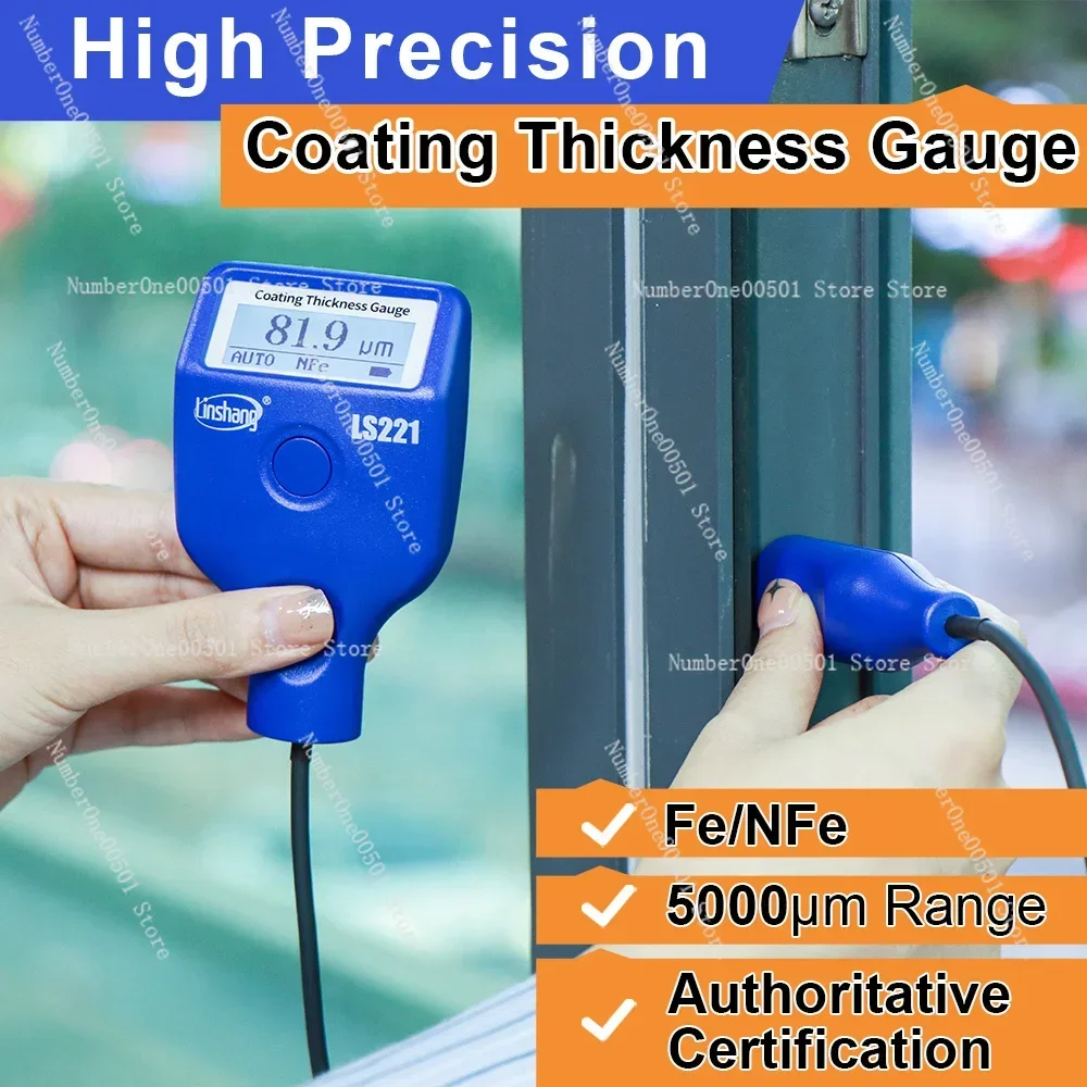 LS221 Coating Thickness Measuring Device Meter Powder Tester Aluminum Coating Thickness Gauge With External Cable Probe