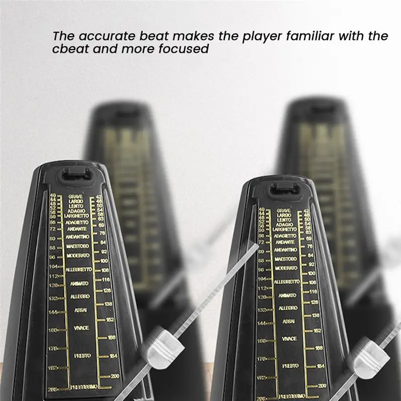 

Механический метроном TUREBG универсальный для гитары, скрипки, фортепиано, инструмент для отработки навыков игры, черный