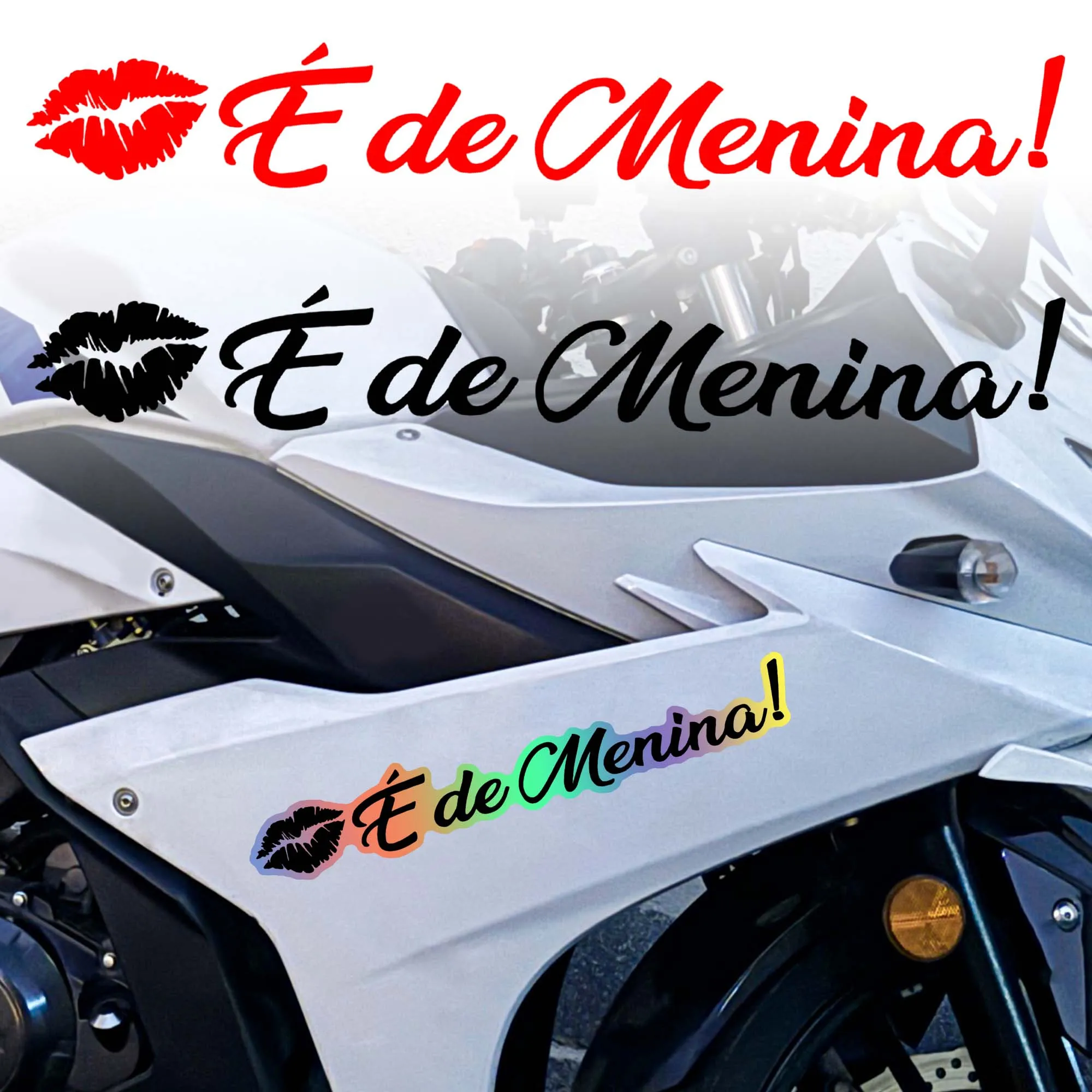 1Pc Women's Funny Kiss Vinyl Sticker Waterproof Decal Universal for Car Motorcycle Fuel Tank Helmet Decor