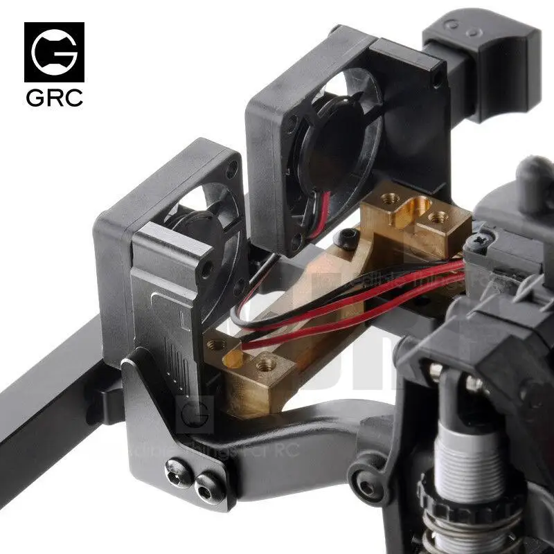 MJRC GRC TRX-4 water tank radiator cooling double fan for TRX-4 DEFENDER 82056-4 front face air intake fan