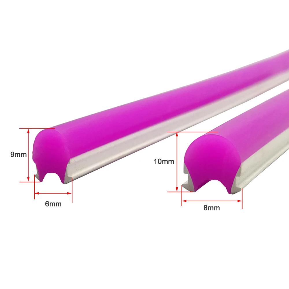 Bande lumineuse fluo flexible en silicone, flexible, pliable et séparée, RVB, enseigne de bricolage, étanche IP67 2835SMD, lumière LED, 120LED/m, 12V, 6mm, 8mm