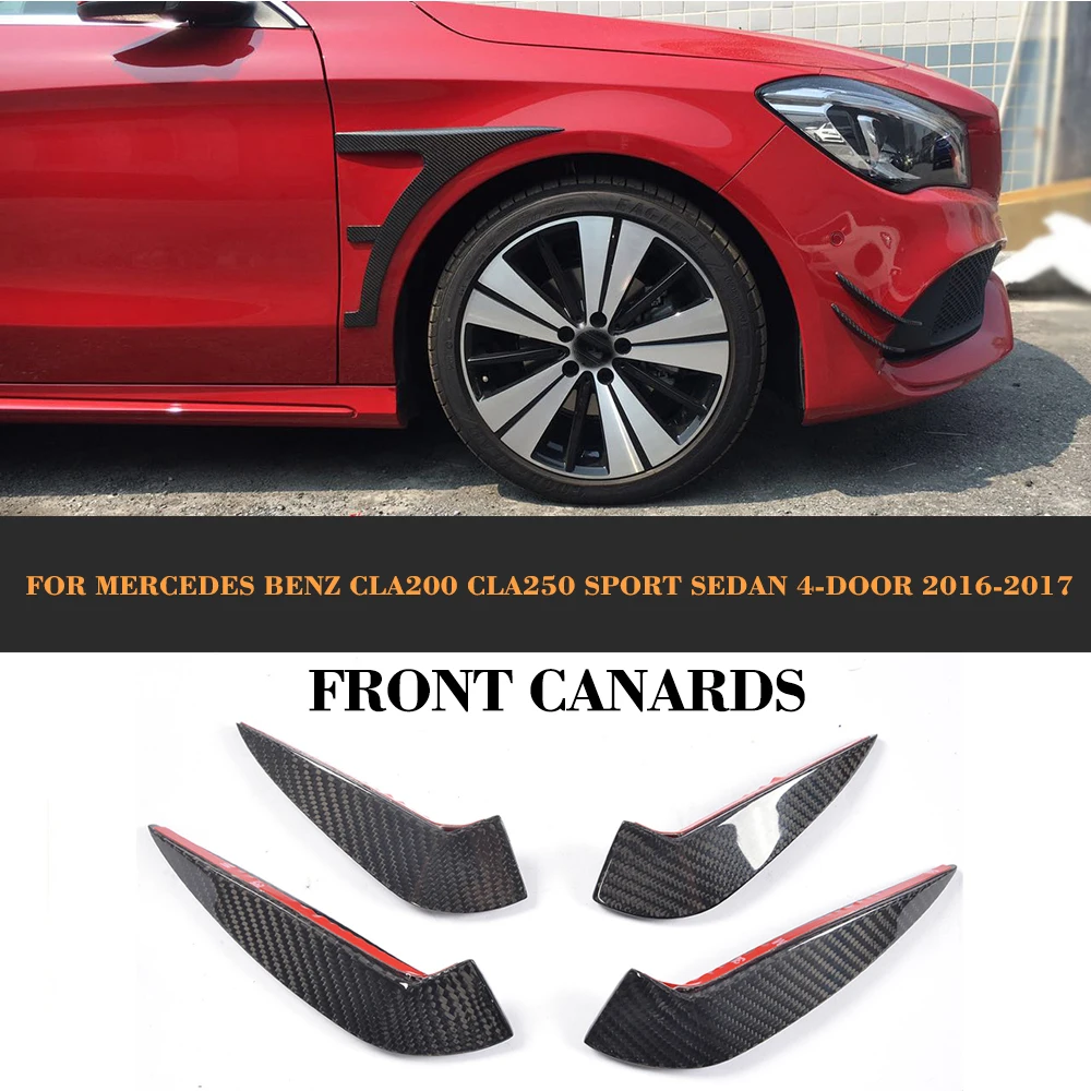 CLA Class Carbon Fiber Front Trunk Side Fender Scoops Guard For Mercedes Benz C117 Sport Sedan 4 Door Only 2016 2017 CLA250