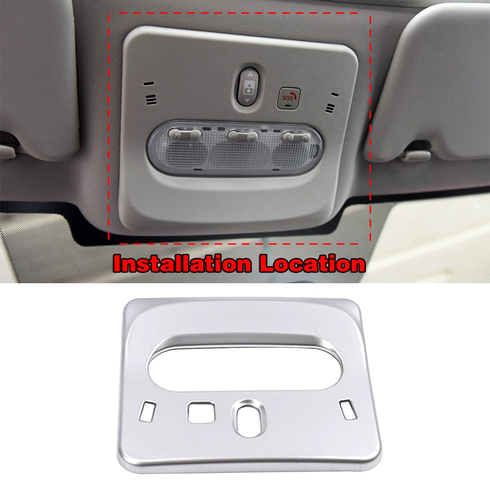 For Nissan Qashqai J11 2014 2020 Car Roof Reading Light Lamp Frame Decoration Cover Trim Matte Silver Sticker