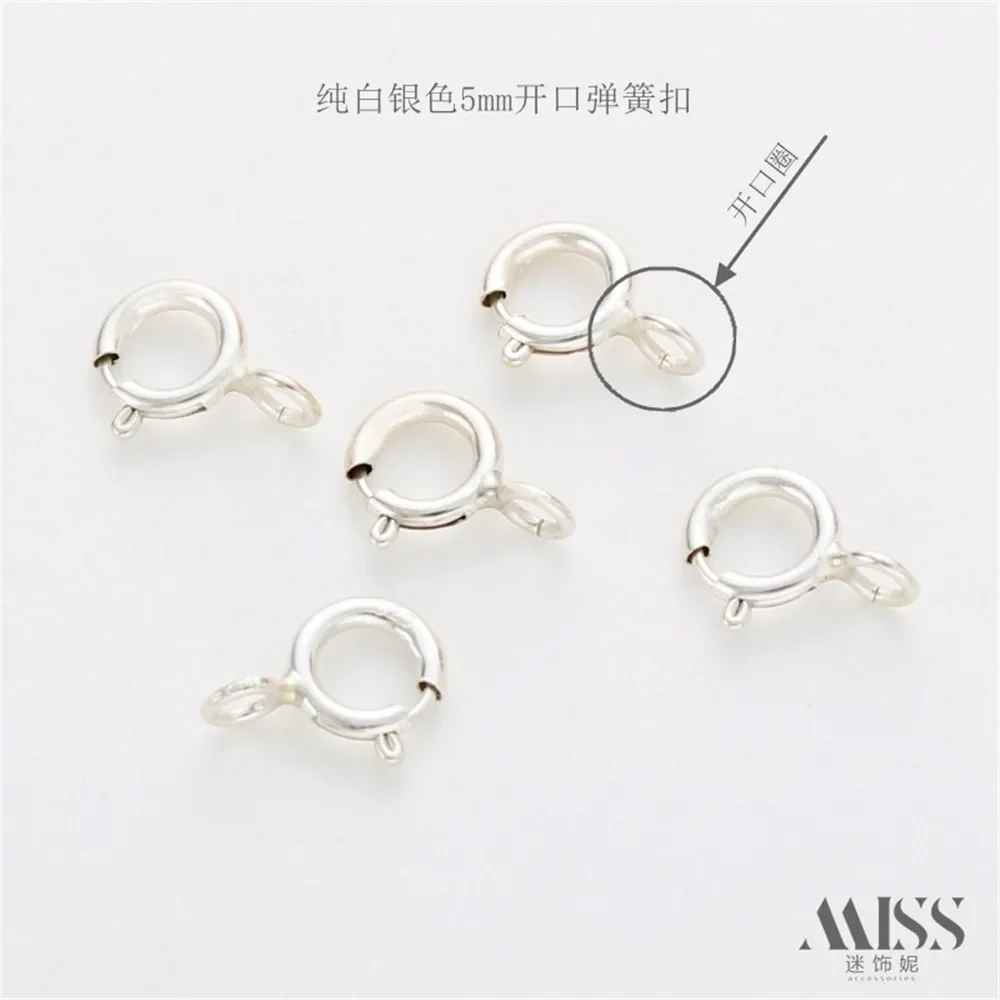 

S925 Sterling Silver Gold-wrapped 5mm Spring Buckle End Link Buckle DIY Handmade Bracelet Necklace Silver Jewelry Accessories