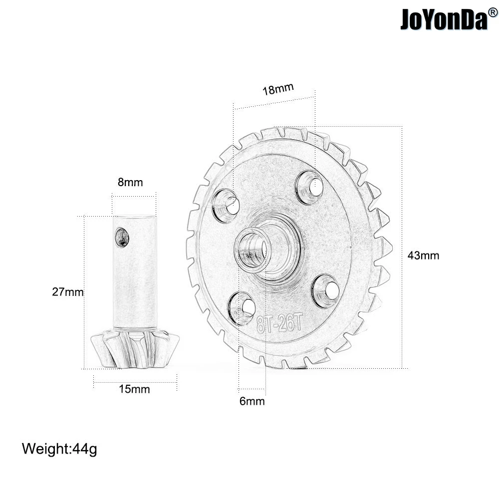 #102692#105551 Zestaw przekładni zębatych z twardą stalą 8T-26T do RC 1/8 HPI SAVAGE FLUX HP XL 5SC 5.9 3.5 X SS