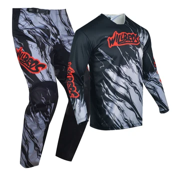 MX Combo Motocross Jersey pants Downhill Bicycle Clothing Enduro Gear Set WILLBROS Kinetic Team Mountain Bike Cycling Kits Men